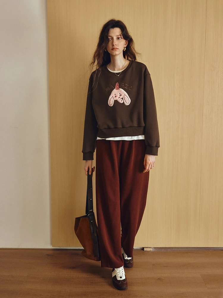 OLrain Woman Sweatshirts 2025 Autumn Casual O-neck Long-sleeve Pullover Sweater Loose Fashion Knit Women's Clothing O57QR000365