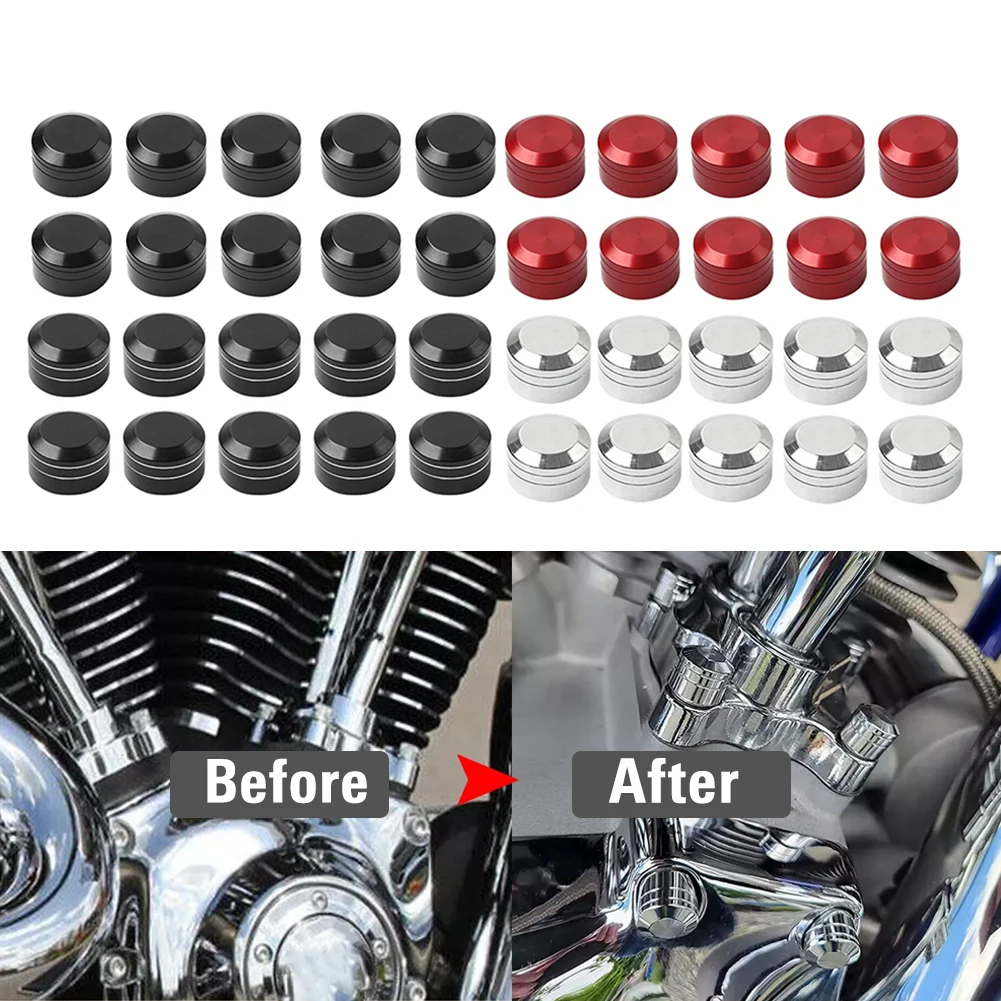 10PCS Motorbike CNC 11mm-14.6mm Engine Bolt Topper Cap Cover For Harley Twin Cam Dyna Softail for Honda Yamaha for Suzuki 