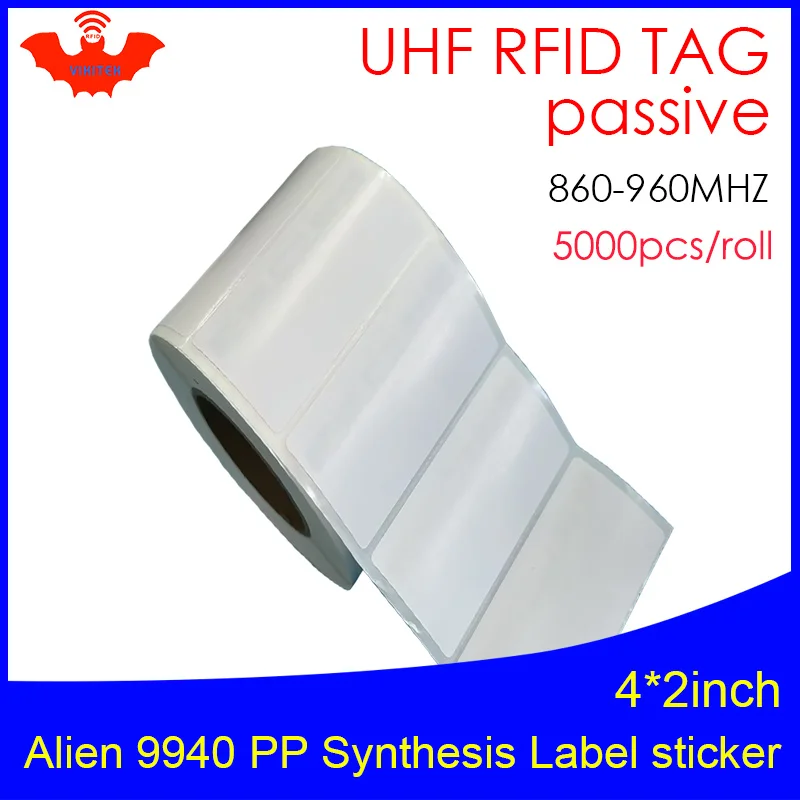 

UHF RFID tag sticker Alien 9940 PP synthetic label EPC6C 915mhz868mhz Higgs3 5000pcs free shipping adhesive passive RFID label