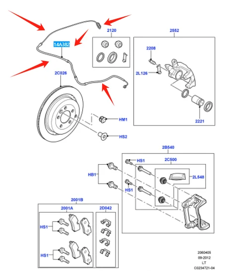 SOE000025 SOE000023 Rear Brake Pad Wear Sensor For Land Rover Range Rover Sport 5.0L