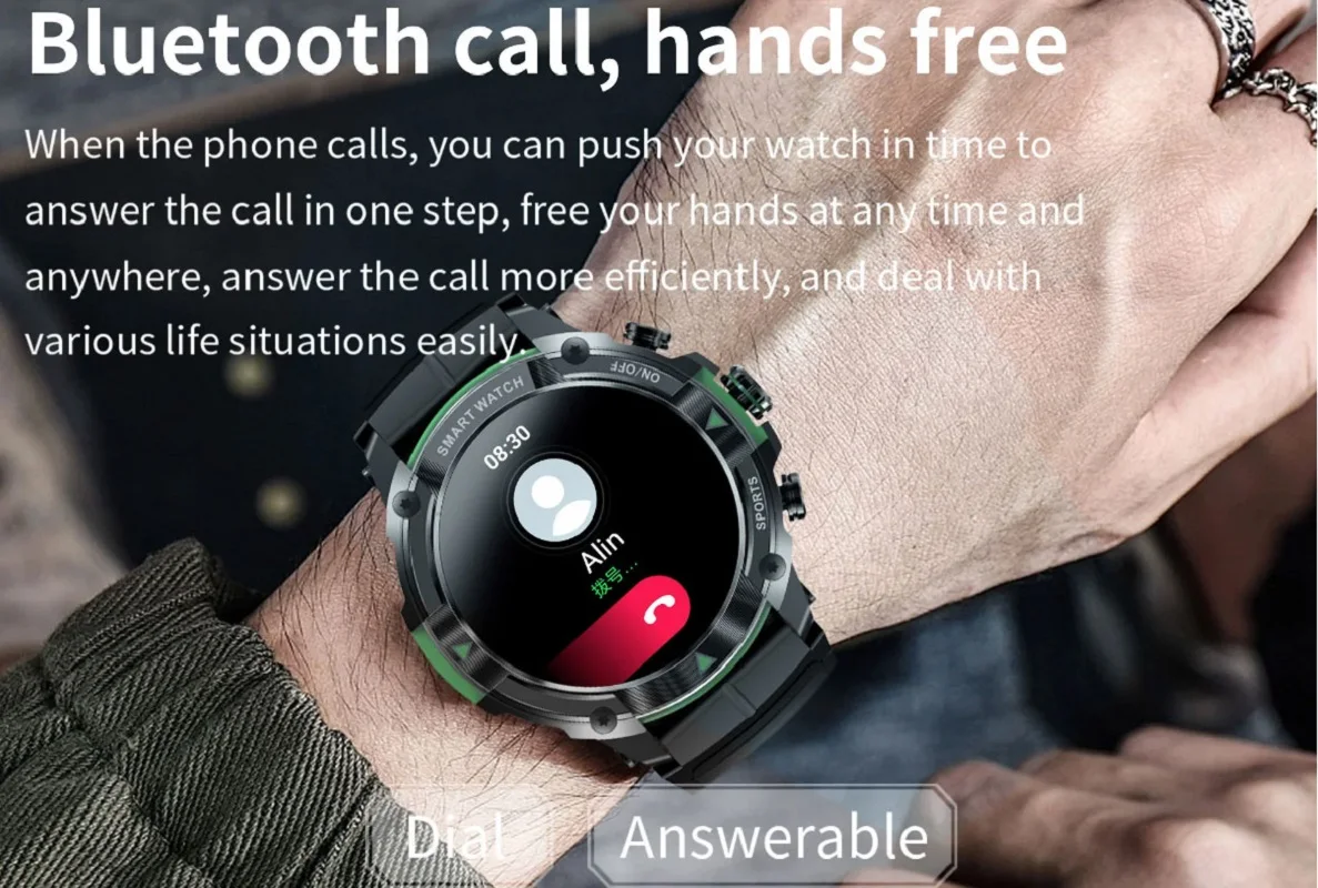 Reloj inteligente deportivo resistente al agua, Smartwatch con Pantalla AMOLED de 1,43 mAH, bluetooth, llamada militar, VS Moss Stratos 2, 420