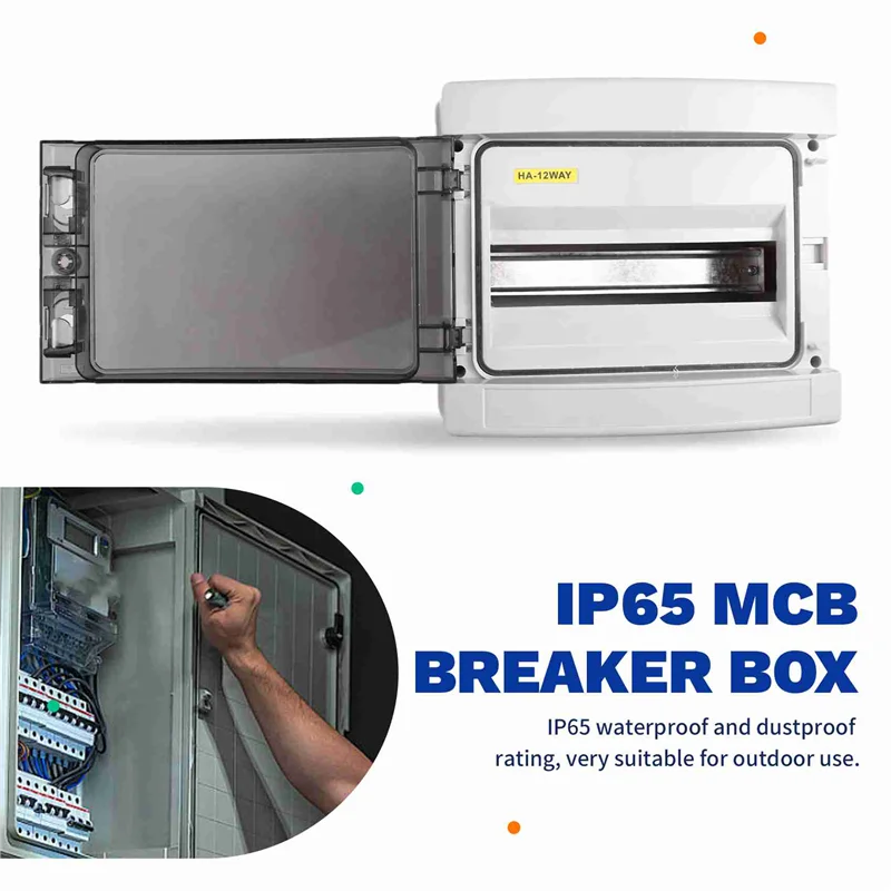【Flash-Deal!】IP65 Waterproof HA Series 12WAY Outdoor Plastic Distribution Box For Circuit Breaker