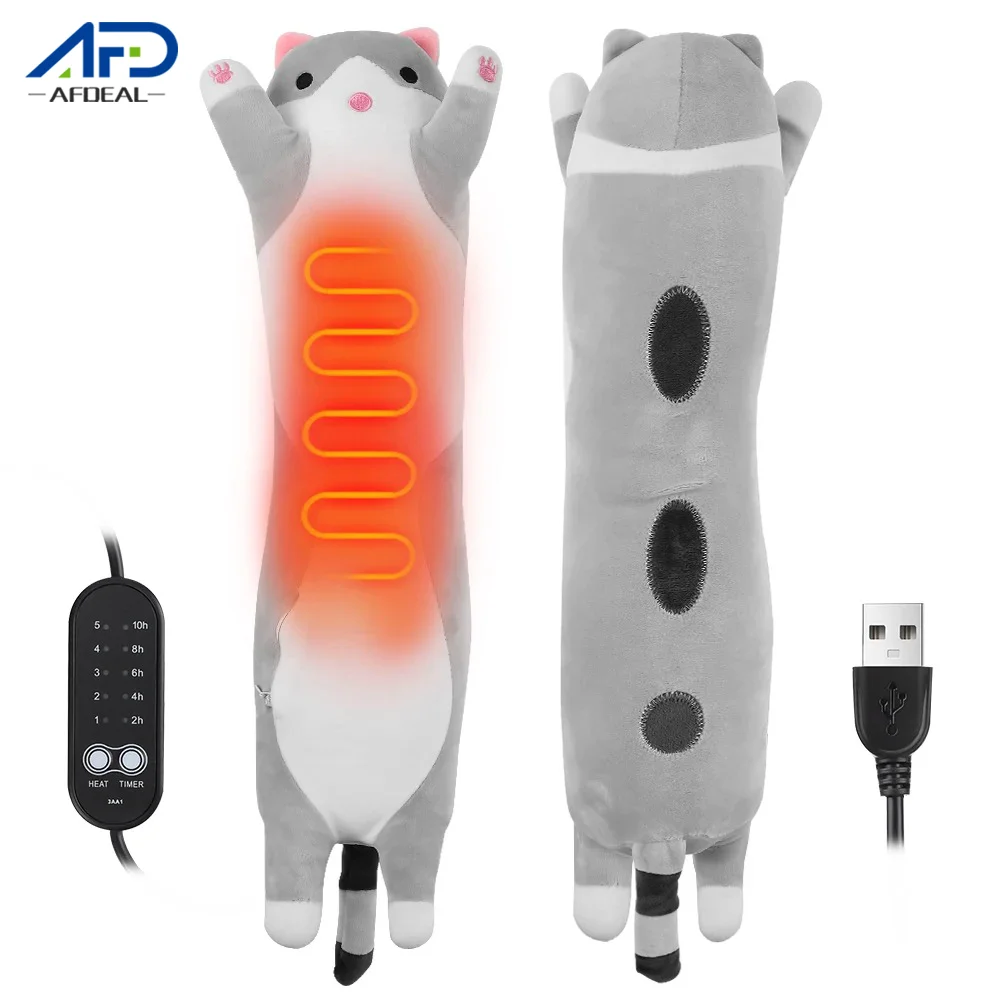 

Грелка для кошек для менструальных судорог, милый мягкий плюшевый дизайн с животными, портативная электрическая грелка с питанием от USB, подарки для женщин