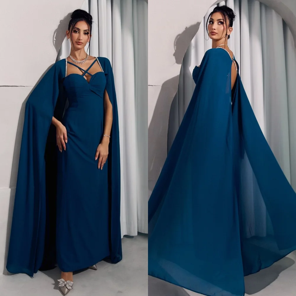 

Customized Intricate Chiffon Sequined Straight Square Neck Long Dresses Bespoke Occasion Dresses Matching Classic Exquisite