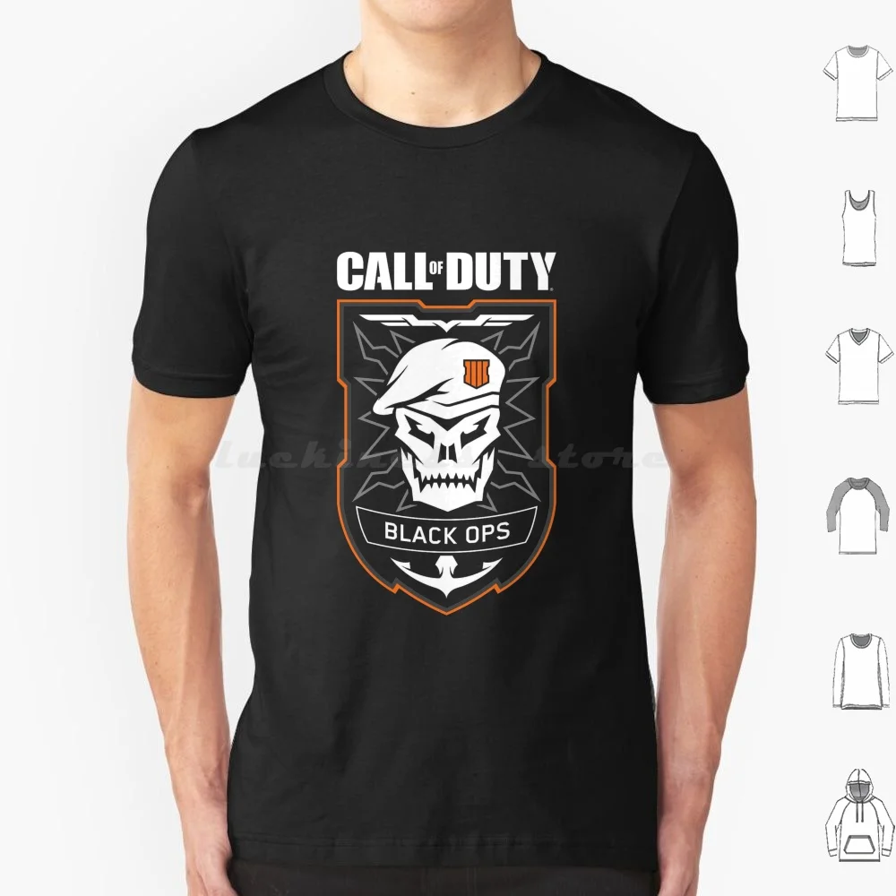 تي شيرت جمجمة مع قبعة مقاس كبير 100% قطن PC One Ps4 World At War Ghosts Black Ops 3 Zombies Black Ops Black Ops Advanced