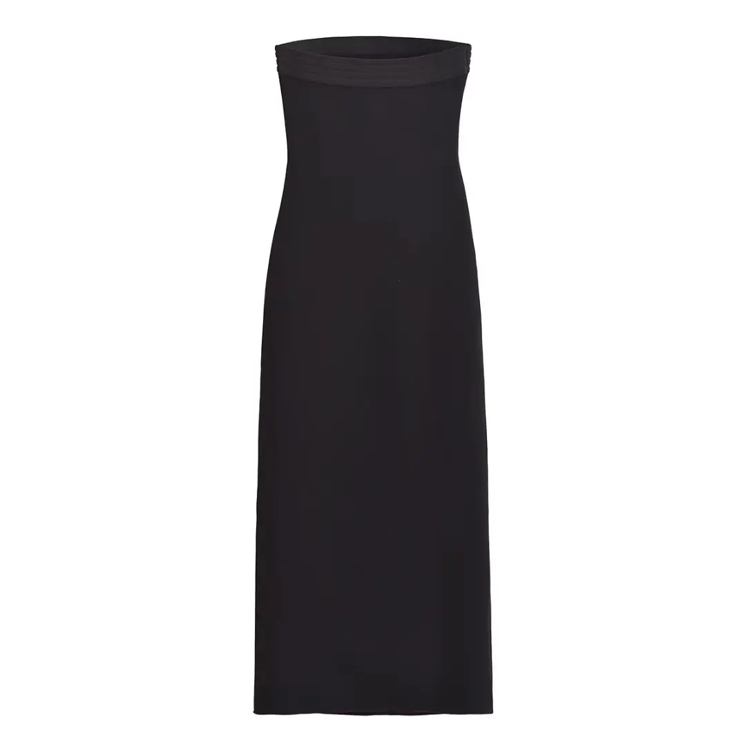 فستان نسائي متوسط الطول بدون حمالات مع قصة خصر - تصميم خارجي لمظهر أنيق وجذاب #3