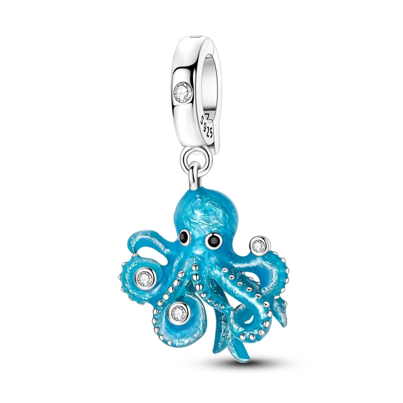 Fit DIY 925 Original Bracelets Octopus Brother Universal Buckle 925 Silver Charms Pendant DIY Women Exquisite Date Jewelry Gifts