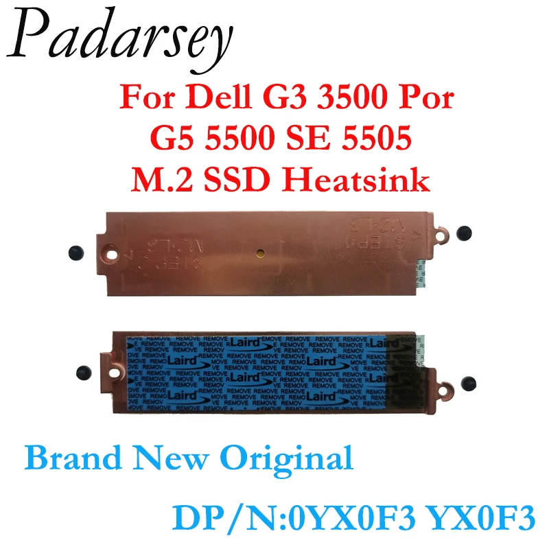 Padarsey New Original M.2 2280 SSD Heatsink Hard Drive Cover Heat Shield for Dell G3 3500 G5 5500 G5 SE 5505 0YX0F3 YX0F3