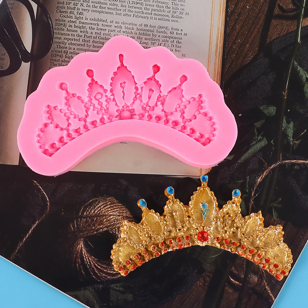 Crown Silicone Resin Mold 3D Crown Cake Decorating Fondant Chocolate Candy Sugarcraft Cupcake Topper Biscuit Pastry Baking Mold