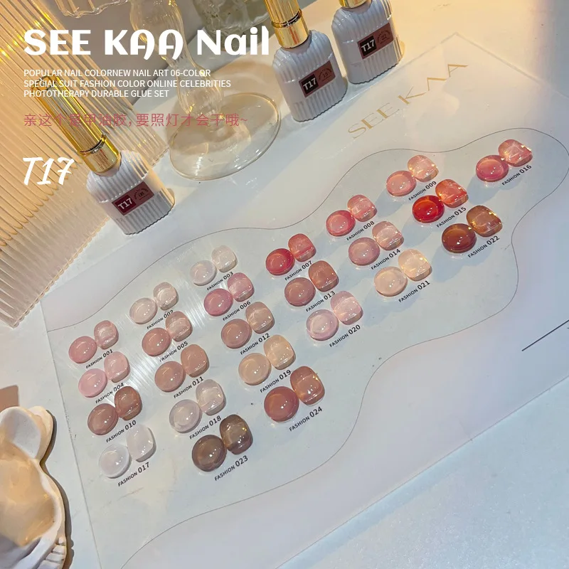 SEEKAA Transparente Farbe, 24 Farben, Nagelgel-Set, modisches Nail-Art-Set, Nagelstudio, 2024, neuer heißer Verkauf, ungiftiges UV-Gel im Großhandel