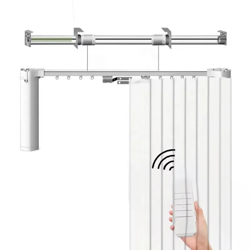 Smart WiFi Curtain Motor Tuya App Control Electric Track Rail System Custom Length Quiet Operation for Home Automation Blinds