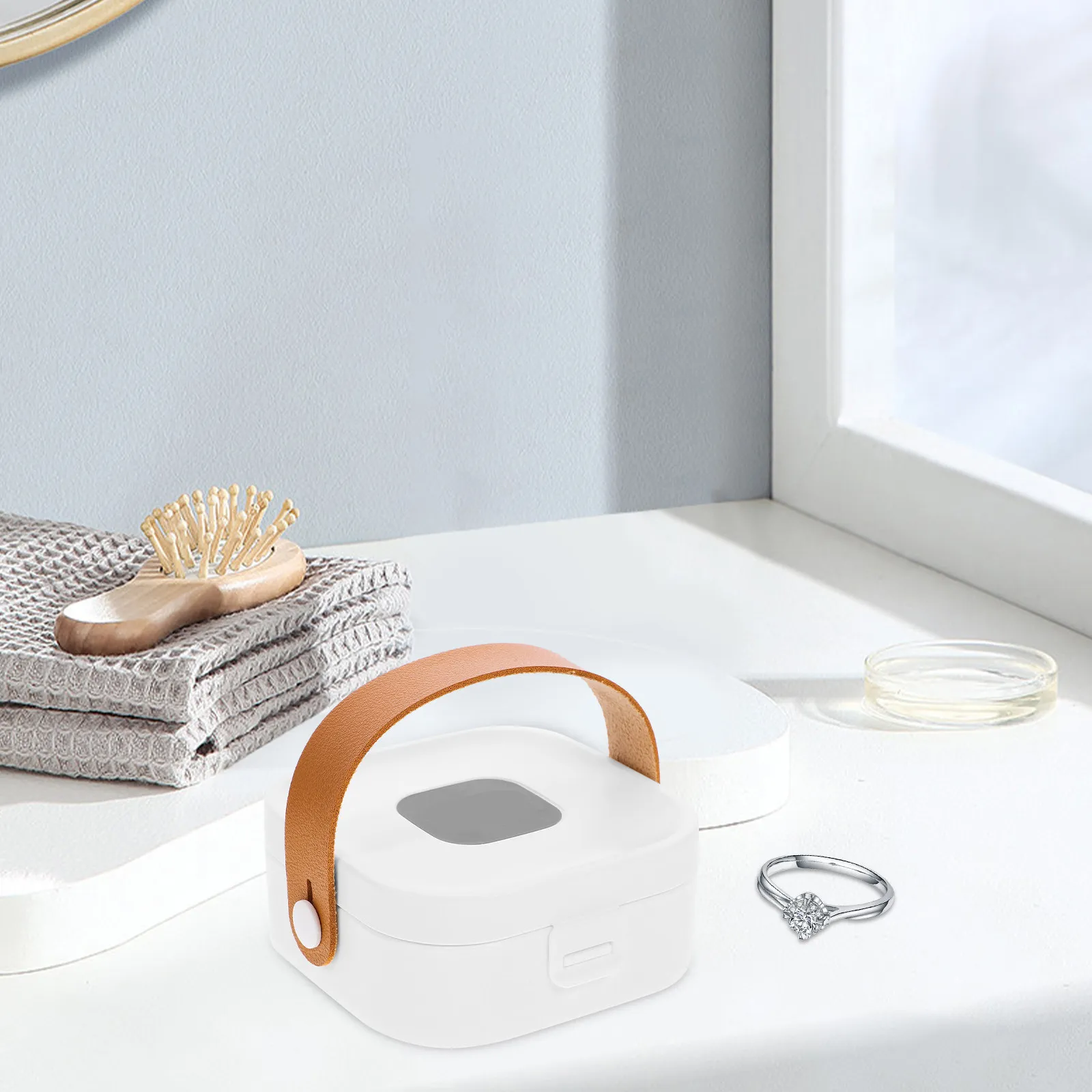 

Мини-шкатулка для украшений, маленький дорожный органайзер для колец, серег, ожерелий, портативный держатель для ювелирных изделий, маленькая шкатулка для мелочей