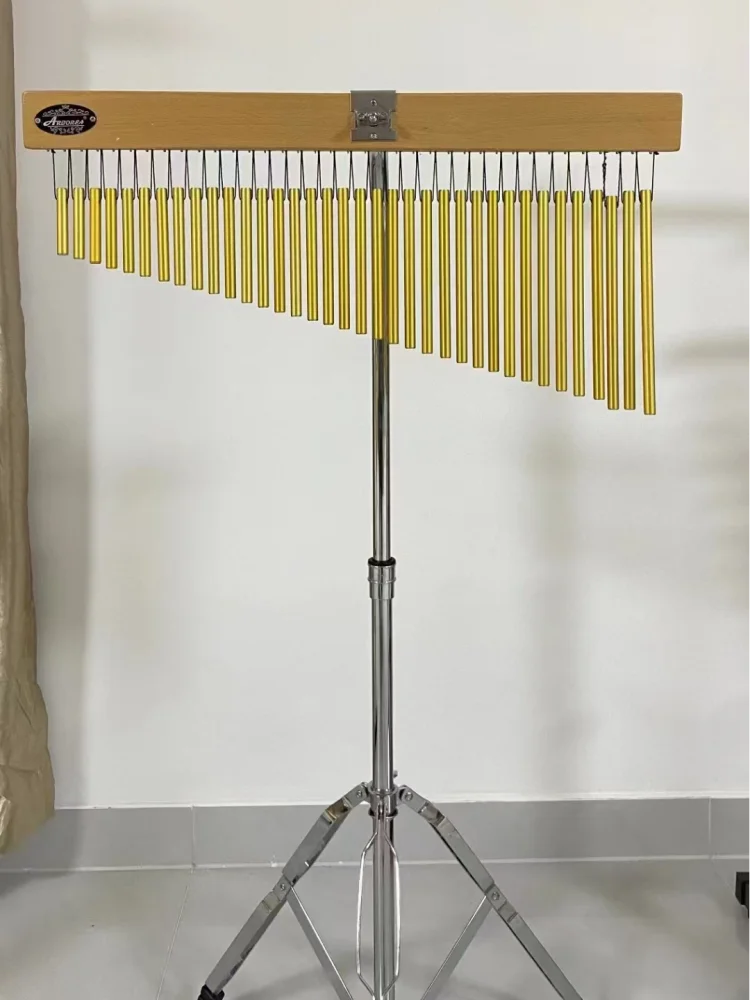 YUN QI QING YIN 36 Tone Gold Bar Chimes With Tripod Stand Match Crystal Singing Bowl, Sound Bath Chakra Yoga Meditation Spa Healing Percussion, Solid Wood Aluminum Wind Bell For Sound Therapy Relaxation view 3