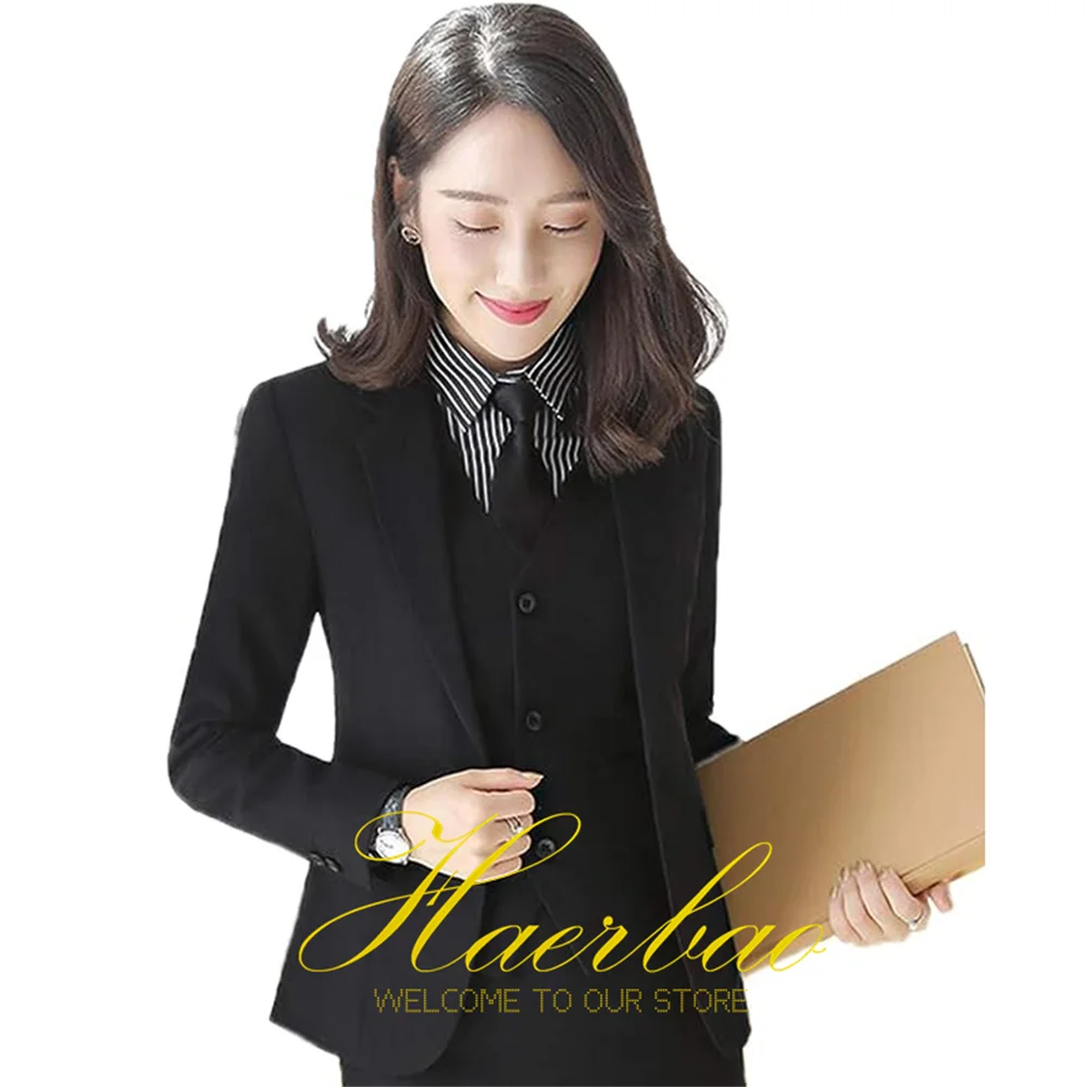 Women\'s Pants Set Business Office Workwear Formal Slim Fit Jacket Pants Vest 3 Piece Set Custom Size Women\'s Suits Blazer