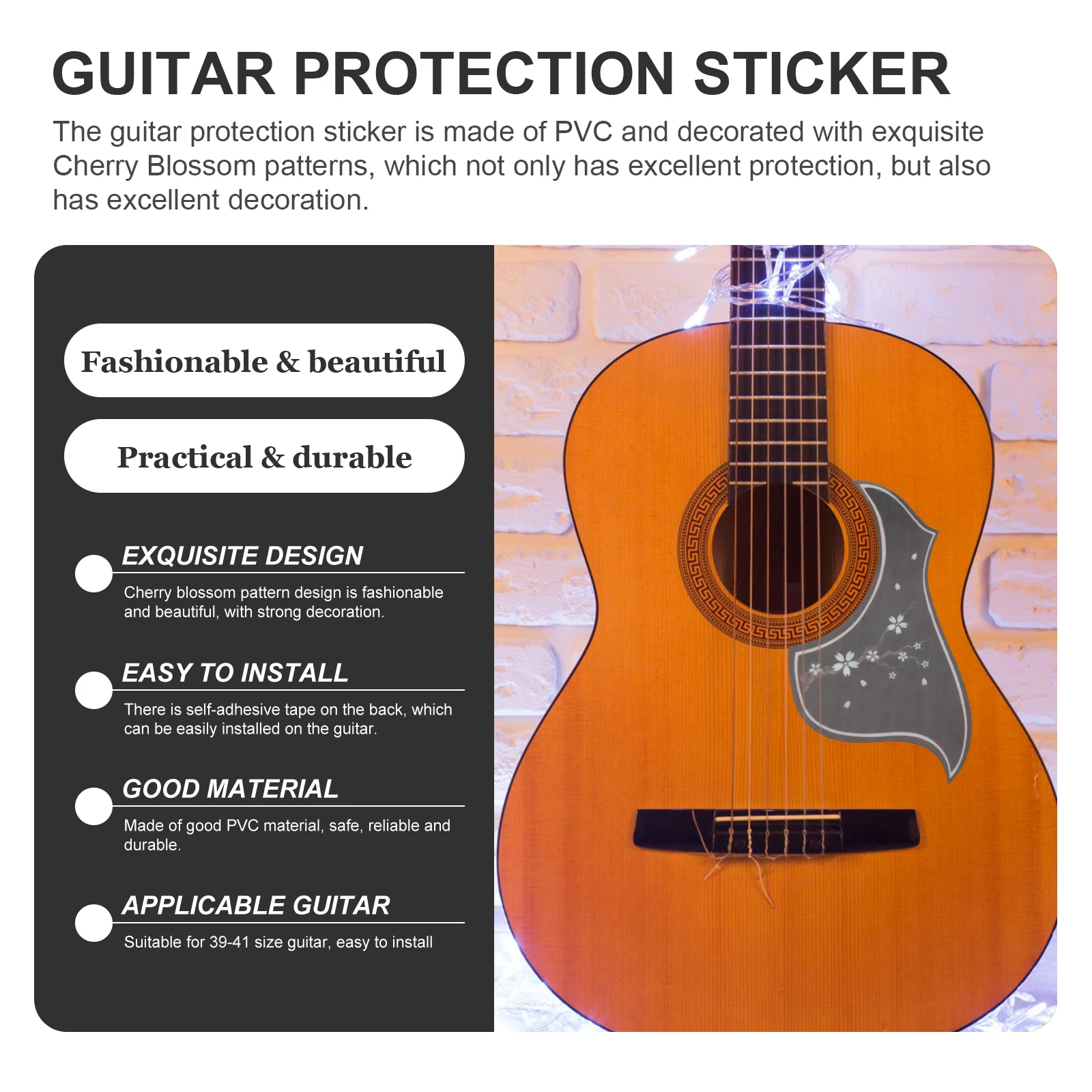 2 قطعة PVC الغيتار Pickguard المضادة للخدش لوحة واقية دائم خفيفة الوزن الزخرفية مجلس واقية للجيتار