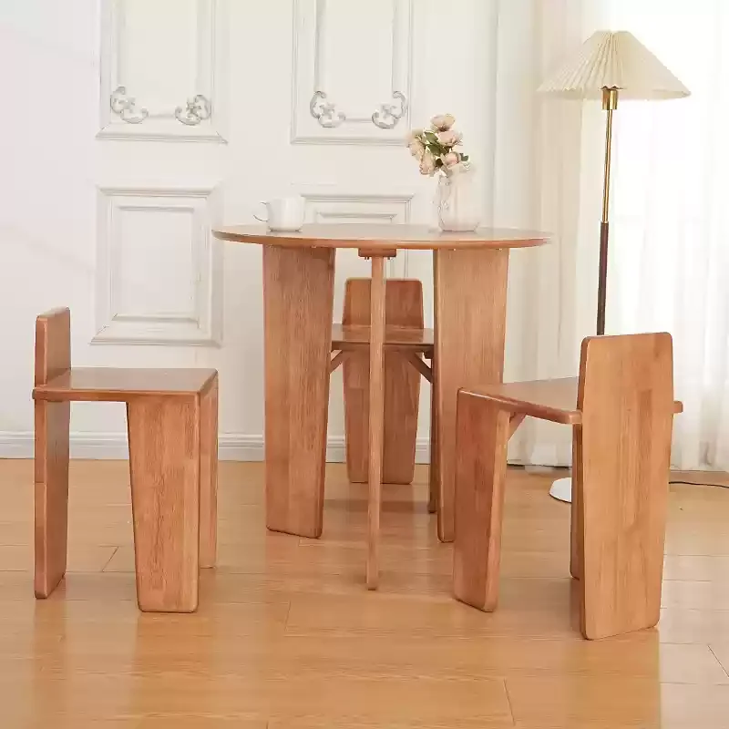 Mid-Century Style Wooden Stool with Backrest Minimalist Design for Vanity Study Coffee Bedroom Accent
