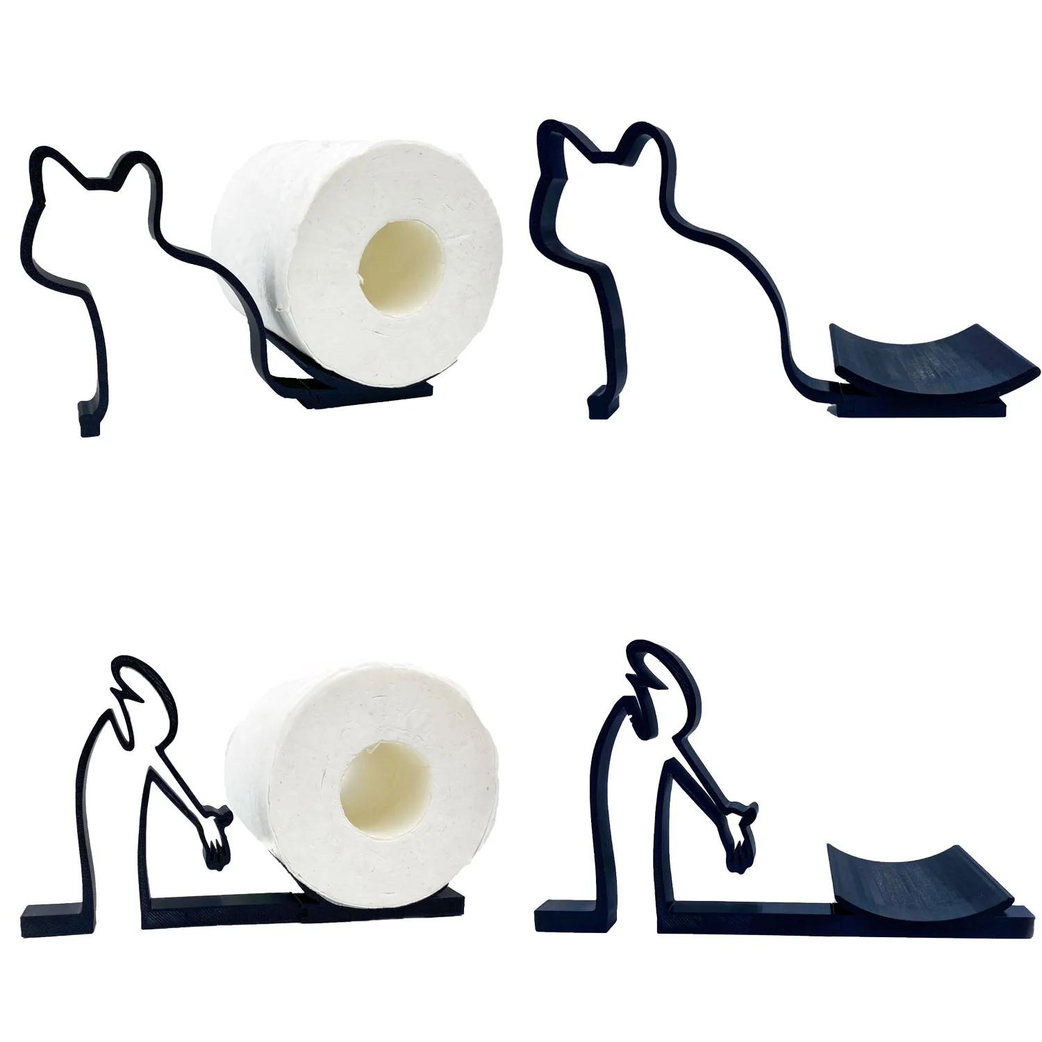 

3D printing creative lines human cat roll paper holder sculpture simple roll paper holder no punching roll paper holder ornament