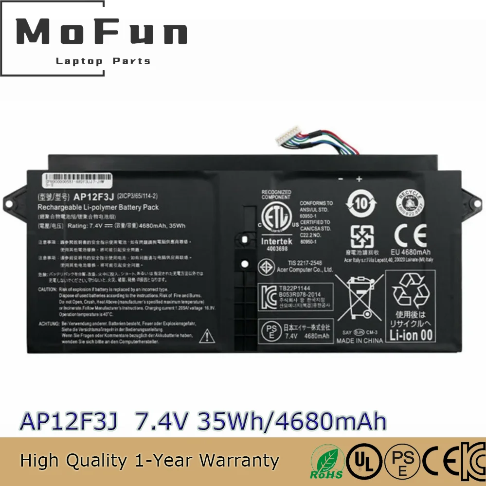 

New Genuine AP12F3J Battery for Acer Aspire S7-391 53314G12aws S7-392 S7-393 2ICP3/65/114-2 KT.00403.009
