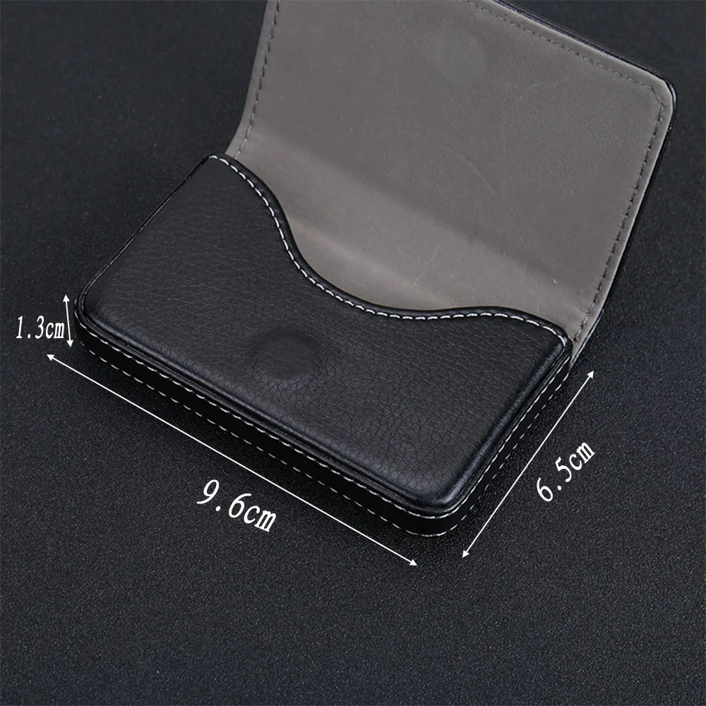 1PC PU Leather Business Card Holder For Men Large Capacity Bank Card Case With Buckle High Quality Card Container Wholesale