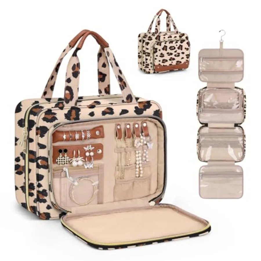 

Toiletry Bag for Women, Hanging Travel Toiletry Bag Makeup Bag, PVC Waterproof Cosmetic Travel Bag Trips Camping Bathroom