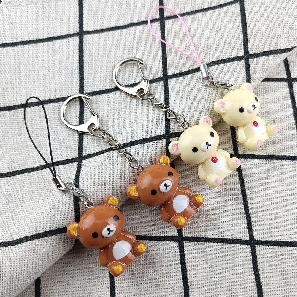 Modischer Easy Bear Schlüsselanhänger, fauler brauner Bär Schlüsselanhänger, Lazybear Puppen-Ornament, Accessoires, süße Paar-Accessoires, Geschenke