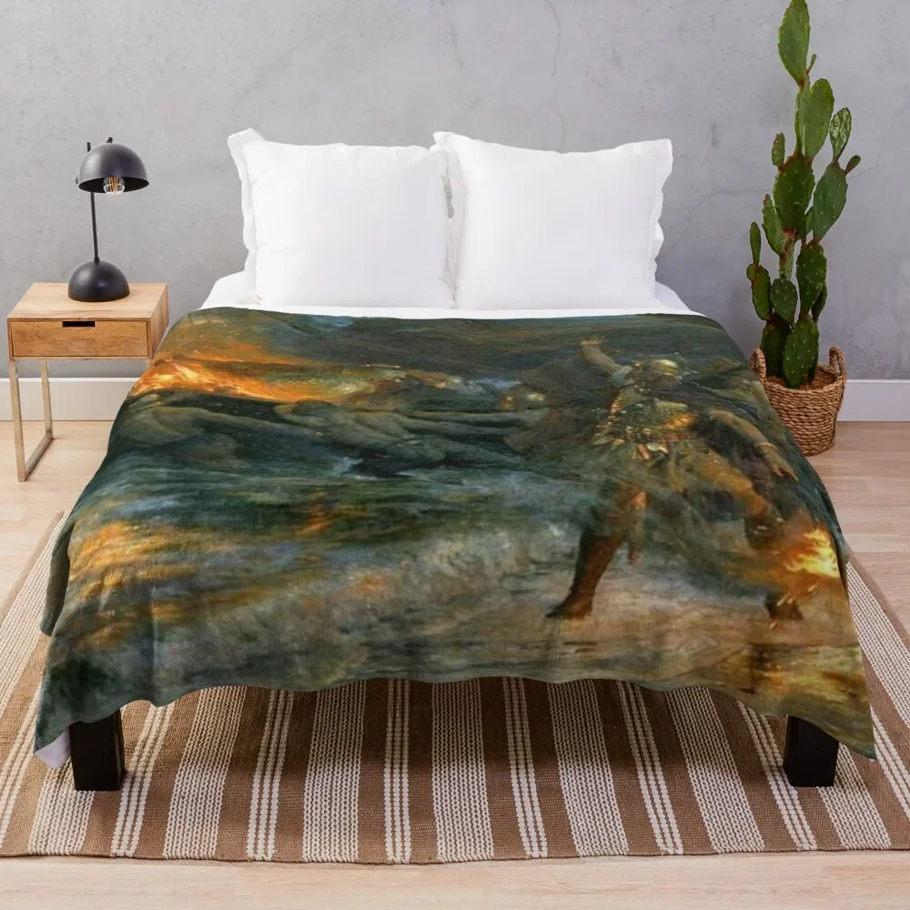 

Viking Funeral Throw Blanket Soft Plush Plaid Sleeping Bag Personalized Gift Custom Blankets