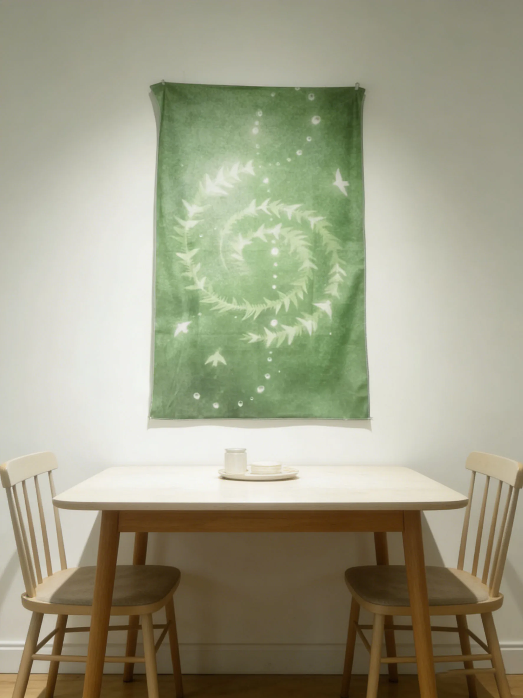 2026 Grüne Musiknoten Vintage Green Dreamcore Wandteppich Böhmischer Stil Wandteppich Wohnheim-Wandteppich Ästhetische Wanddekoration