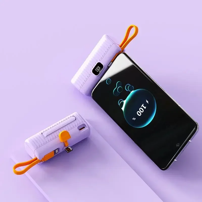 Mini Capsule Power Bank 5000mah Portable Ultra-large Capacity Universal Wireless Fast Charging Thin Lightweight