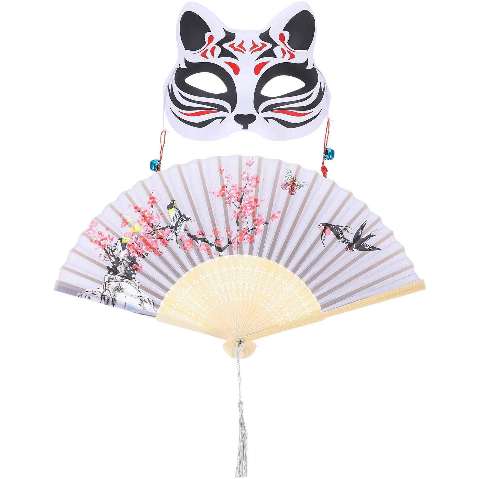 Ancient Mask Fan Dressing Prop Lightweight Realistic Design For Party Carnival Masquerade Cosplay Women Accessories