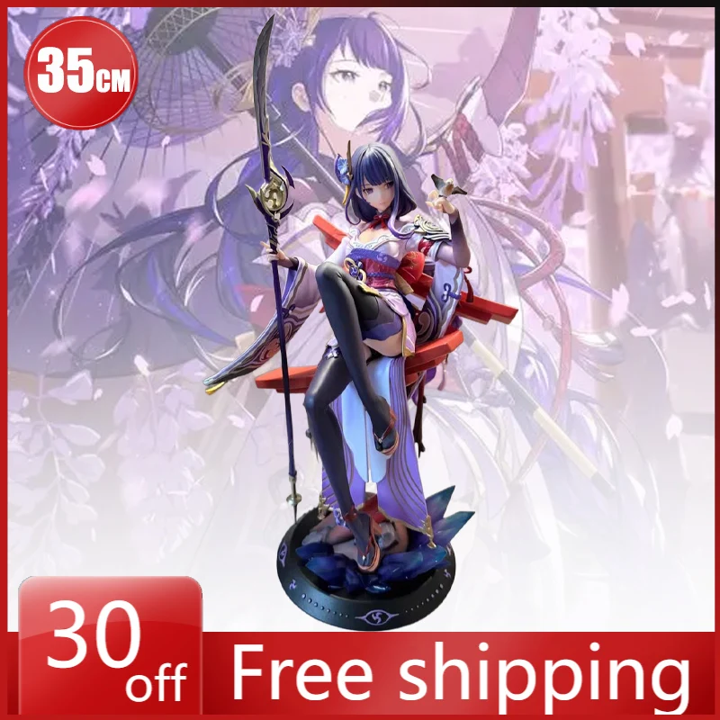 

35 см Genshin Impact Рисунок Raiden Shogun Сексуальная Красивая Девушка Аниме Коллекционная Модель Настольные Украшения Красивая Девушка Детская Игрушка