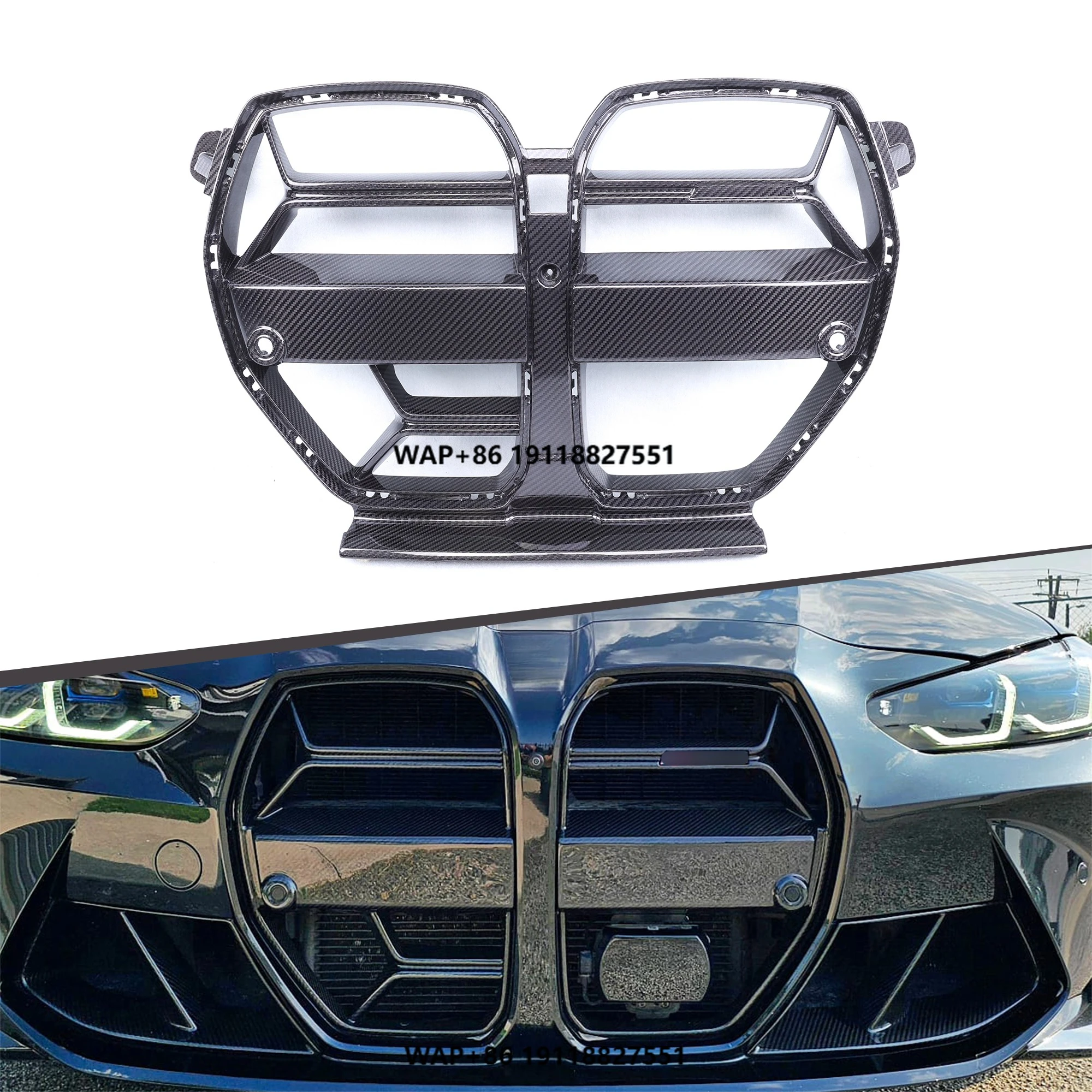 

Dry Carbon Fiber CSL Style Car Front Bumper Grille With ACC forG80 M3 G82 F83 M4 Competition 2020+