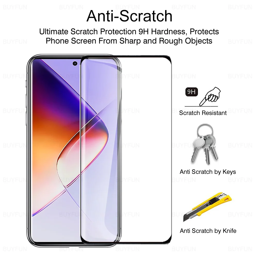 4in1 Curved Protective Glass For Infinix Note 40 Pro 5G Tempered Glass Note40 Pro+ 40Pro Plus Note40Pro 4G Lens Screen Protector