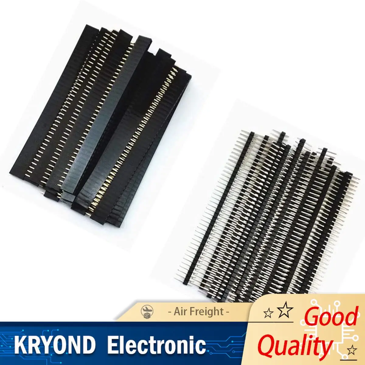 20PCS 10 Pairs 2.54mm Male Female Pin Connector 40 Pin Single Row Separated PCB Board for Arduino Shield