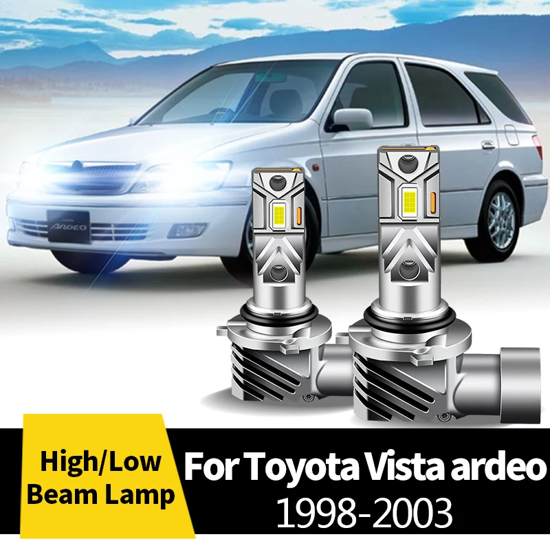 2Pcs Car CANbus LED Headlight High Beam / Low Beam Lamp 12V BulbS Halogen Replacement Light For Toyota Vista ardeo 1998-2003