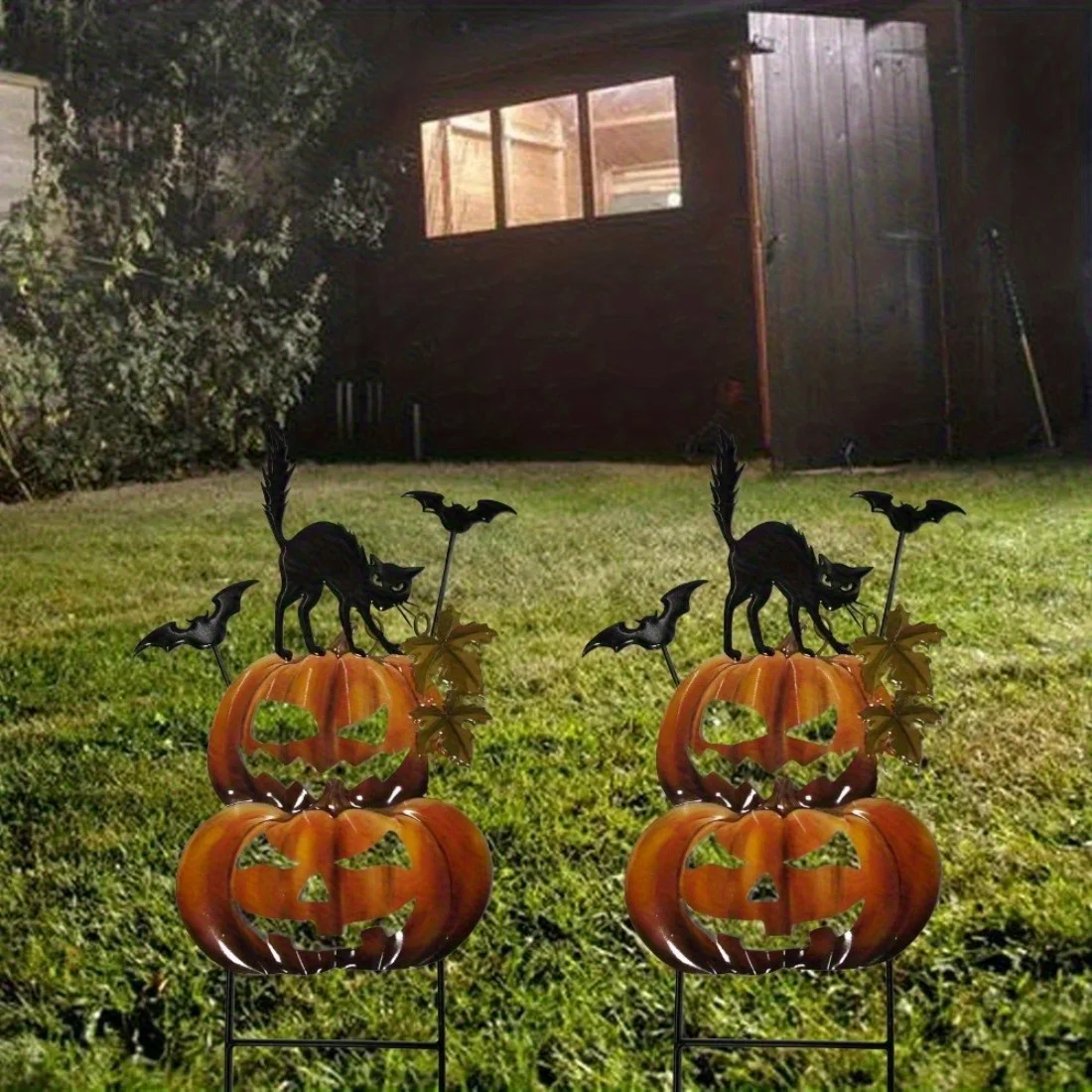 

Decorative Garden Metal Stakes | Halloween & Christmas Gift,Rustic Style Wall Sculpture,Weather-Resistant Year-Round Home Accent