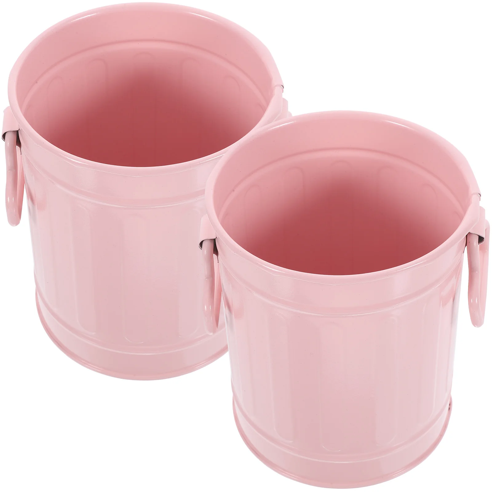 

2 Pcs Cylinder Flower Pot Galvanized Iron Planter Vintage Office Decor Retro Plant Vase Balcony Garden Home Floral Arrangement