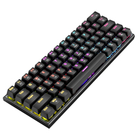 Mechanical Keyboard Wired Gaming Illuminated Keyboard with Colorful Backlit Custom 63 Keys Office Keyboard