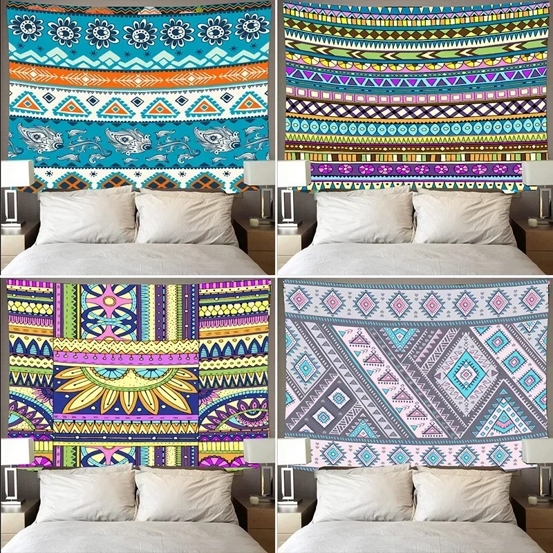 Ins Bohemian Style Tapestry Wall Hanging Sandy Beach Throw Rug Blanket Camping Tent Travel Mattress Bohemian Sleeping Pad