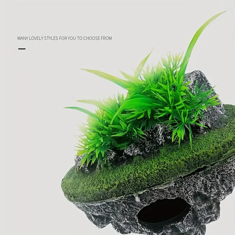 Mehrzweck-Aquarium-Schwimminsel-Dekor, Stein mit Unterstand für Fische, ökologische Landschaft, Steingarten für die Landschaftsgestaltung im Aquarium – Detail 5