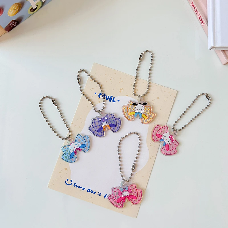 1PC Laser Bow Acrylic Cute Cartoon Sanrio Charm Jewelry Accessories Necklace Bracelet Earring Pendant DIY Craft Supplies