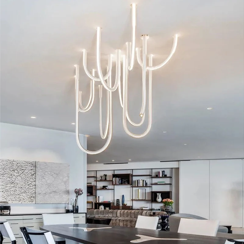 LED Modern Minimalist Lamp Art U Shape Ceiling Light Home Decor Ceiling Chandelier Lighting Lamparas De Techo for Living Room