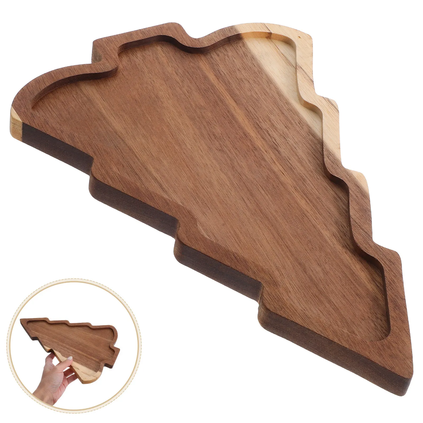 

Christmas Tree Platter Wooden - Unique Tree-Shaped Serving Tray for Holiday Snacks - -Friendly Design for Festive Table Decor