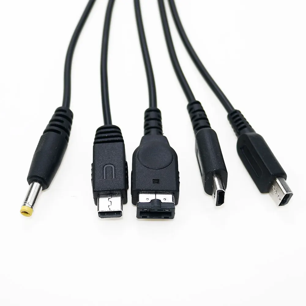 5 in 1 USB Charger Cable for Nintendo DS Lite/Wii U/New 3DS XL,3DS XL,2DS,DSi XL,NDS/GBA SP(gameboy advance sp),PSP 1000 2000