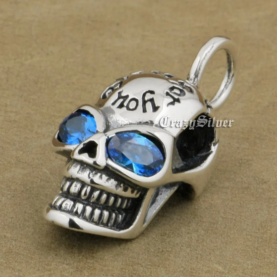 

CZ Eyes 925 Sterling Silver Smile Skull Pendant Charms Jewelry 8Q111