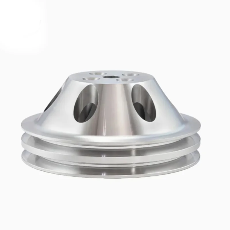 Serviço de usinagem CNC usinagem CNC peças de motor automotivo palheta personalizada polia de bomba de água curta de alumínio