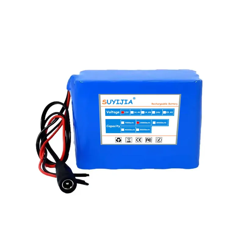 แบตเตอรี่ลิเธียมความจุสูงในตัว เหมาะสำหรับอุปกรณ์อิเล็กทรอนิกส์ที่ใช้พลังงานต่ำ 3S5P, BMS 20AH, 12V, 20000mAh, 18650 ใหม่