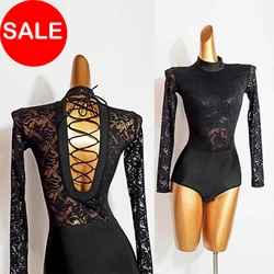 Traje De Dança De Renda Tops Para Salão De Baile Latino, Vestidos De Competição, Valsa Vestidos Modernos, Samba Flamenco Wear, Body Sale, 1178