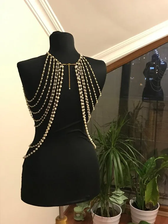 2024 fringe Body necklace Beach cape breast chain