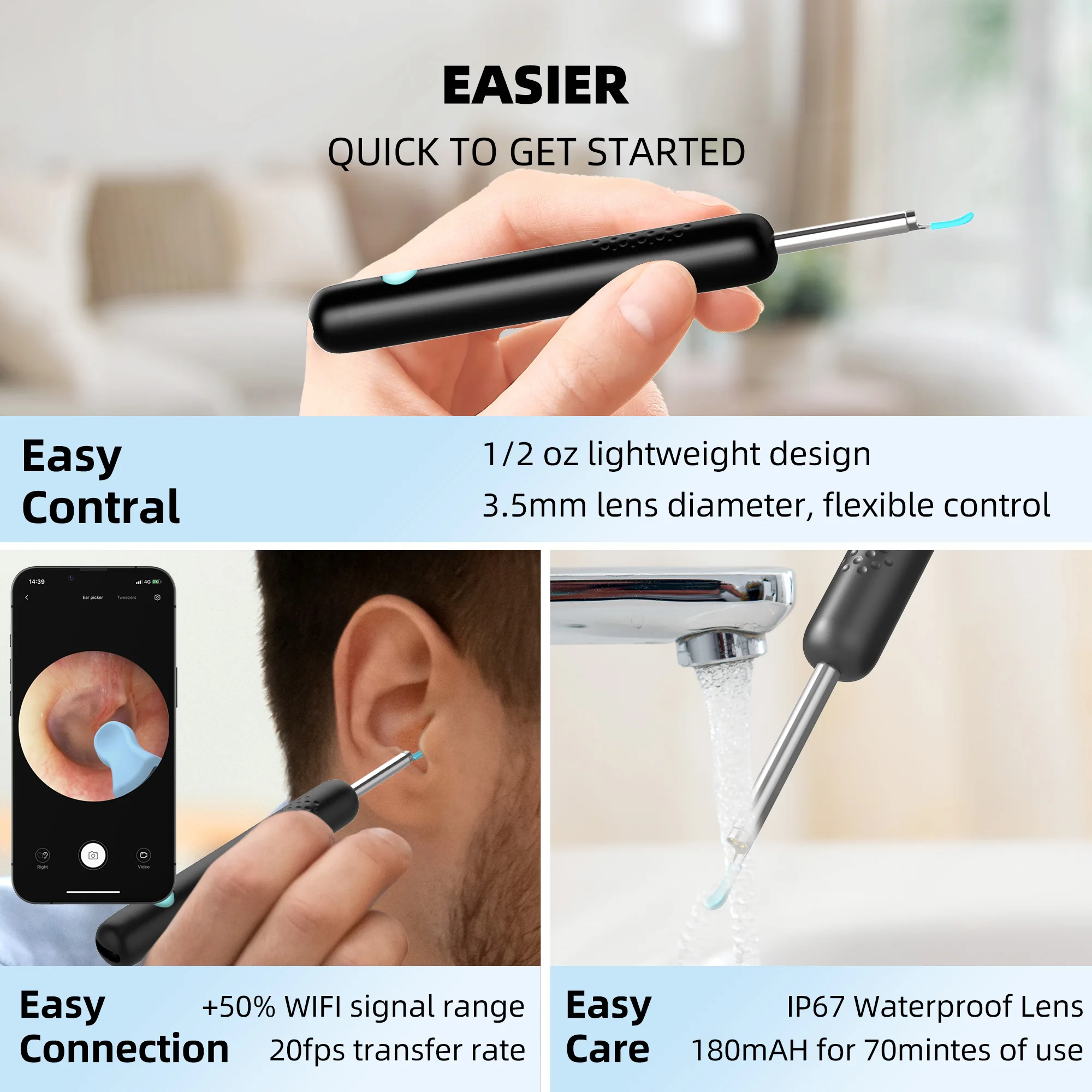 Bebird newest model R1 smart pro ear 3 in 1 endoscope 3.9mm  ear wax remover ear cleaning machine