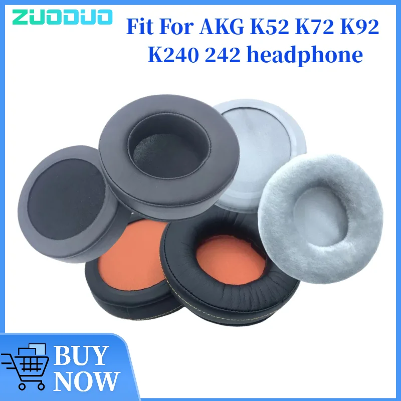 

ZUODUO Soft Foam Protein Leather Headphone Earpads Ear Pads For AKG K52 K72 K92 K240 242 Headset Earmuff Earphone Sleeve